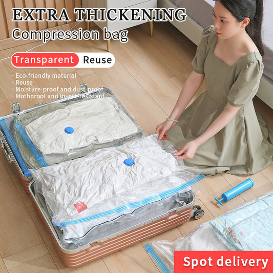 Transparent vacuum compression bag