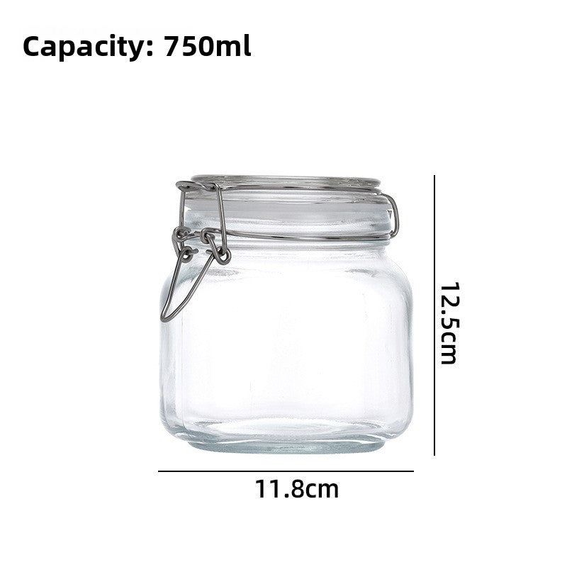 Glass Sealed Storage Jars with Snap Lids